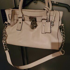Michael Kors Leather Cream Sachel Bag with Shoulder Strap